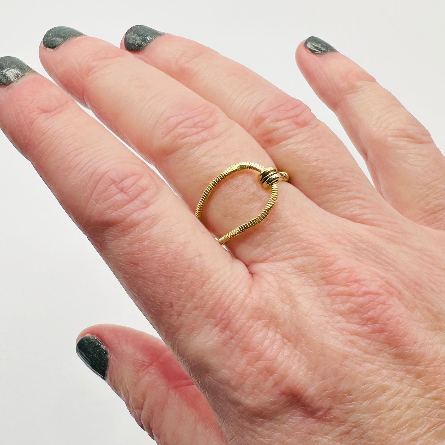 Ball-End Guitar String Ring in Gold