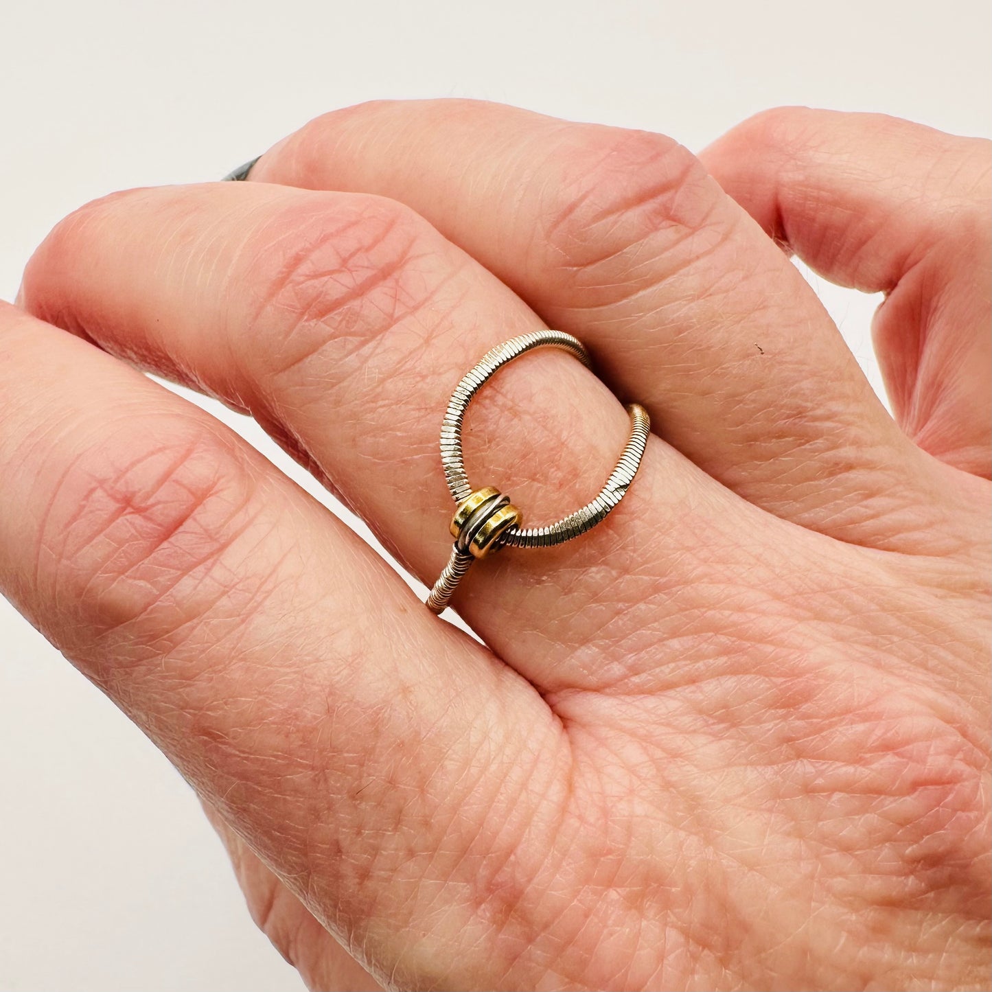 Ball-End Guitar String Ring in Silver